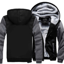 Men Winter Warm Fleece Fur Lined Hoodie Sweatshirt Hoody Zip up Jacket Coat Outwear